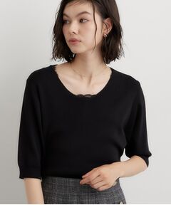 THE SHOP TK / ザ ショップ ティーケー ニット・セーター | 【ひんやり】すっきりVネック 6分袖ニット