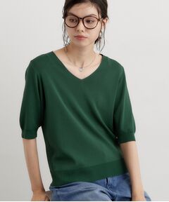 THE SHOP TK / ザ ショップ ティーケー ニット・セーター | 【ひんやり】すっきりVネック 6分袖ニット