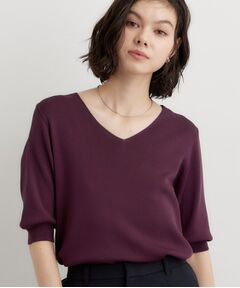 THE SHOP TK / ザ ショップ ティーケー ニット・セーター | 【ひんやり】すっきりVネック 6分袖ニット
