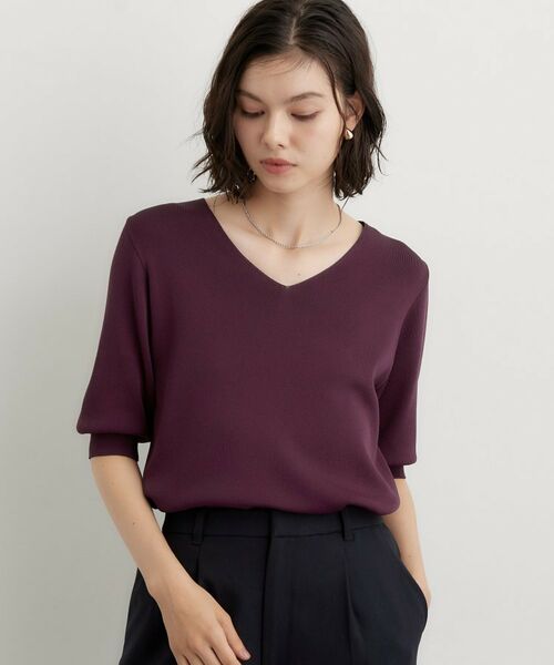 THE SHOP TK / ザ ショップ ティーケー ニット・セーター | 【ひんやり/UV】すっきりVネック 6分袖ニット | 詳細23