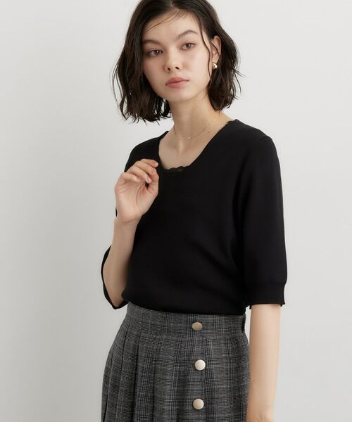 THE SHOP TK / ザ ショップ ティーケー ニット・セーター | 【ひんやり】すっきりVネック 6分袖ニット | 詳細5