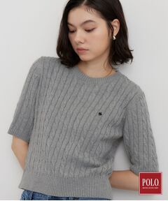 THE SHOP TK / ザ ショップ ティーケー ニット・セーター | POLO BCS/ケーブル半袖ニット