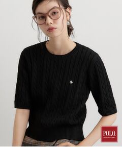 THE SHOP TK / ザ ショップ ティーケー ニット・セーター | POLO BCS/ケーブル半袖ニット