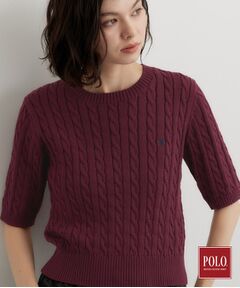 THE SHOP TK / ザ ショップ ティーケー ニット・セーター | POLO BCS/ケーブル半袖ニット