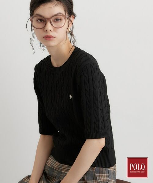 THE SHOP TK / ザ ショップ ティーケー ニット・セーター | POLO BCS/ケーブル半袖ニット | 詳細2