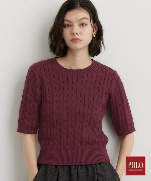 THE SHOP TK / ザ ショップ ティーケー ニット・セーター | POLO BCS/ケーブル半袖ニット | 詳細5