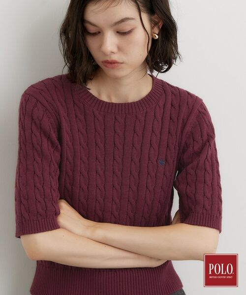 THE SHOP TK / ザ ショップ ティーケー ニット・セーター | POLO BCS/ケーブル半袖ニット | 詳細6