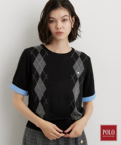 THE SHOP TK / ザ ショップ ティーケー ニット・セーター | POLO BCS/アーガイル半袖ニット | 詳細1