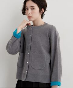 THE SHOP TK / ザ ショップ ティーケー カーディガン・ボレロ | 【毛玉になりにくい】もにゅ袖配色カーディガン