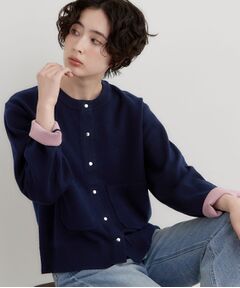 THE SHOP TK / ザ ショップ ティーケー カーディガン・ボレロ | 【毛玉になりにくい】もにゅ袖配色カーディガン