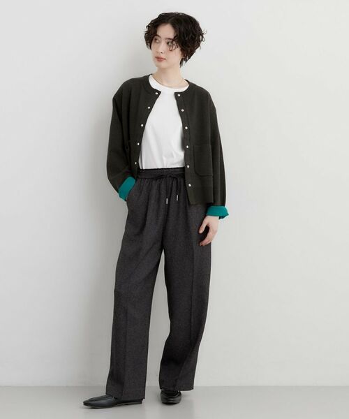 THE SHOP TK / ザ ショップ ティーケー カーディガン・ボレロ | 【毛玉になりにくい】もにゅ袖配色カーディガン | 詳細7