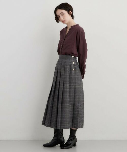 THE SHOP TK / ザ ショップ ティーケー ロング・マキシ丈スカート | クラシックな雰囲気に チェックプリーツスカート | 詳細3