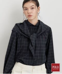 THE SHOP TK / ザ ショップ ティーケー シャツ・ブラウス | POLO BCS/チェックスカーフ付きブラウス