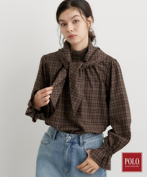 THE SHOP TK / ザ ショップ ティーケー シャツ・ブラウス | POLO BCS/チェックスカーフ付きブラウス | 詳細2