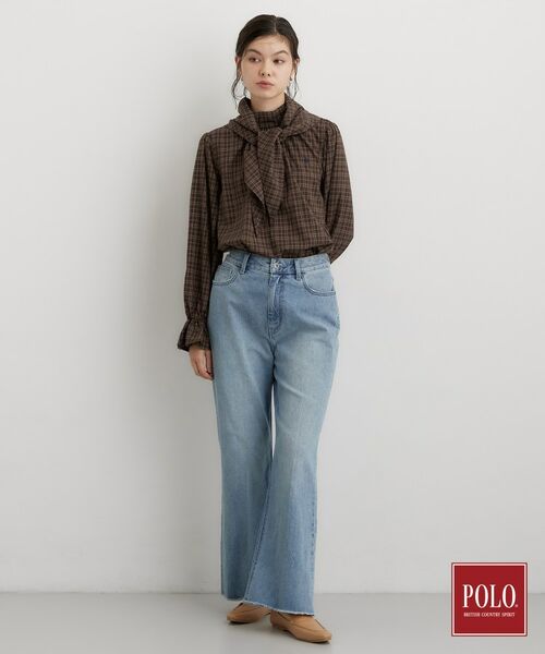 THE SHOP TK / ザ ショップ ティーケー シャツ・ブラウス | POLO BCS/チェックスカーフ付きブラウス | 詳細6