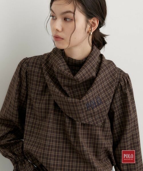 THE SHOP TK / ザ ショップ ティーケー シャツ・ブラウス | POLO BCS/チェックスカーフ付きブラウス（ブラウン(243)）