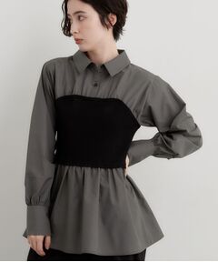 THE SHOP TK / ザ ショップ ティーケー シャツ・ブラウス | 1枚でレイヤードスタイルが完成 ビスチェドッキングシャツ