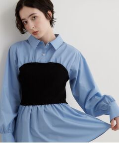 THE SHOP TK / ザ ショップ ティーケー シャツ・ブラウス | 1枚でレイヤードスタイルが完成 ビスチェドッキングシャツ