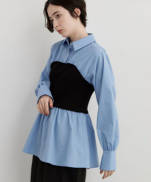 THE SHOP TK / ザ ショップ ティーケー シャツ・ブラウス | 1枚でレイヤードスタイルが完成 ビスチェドッキングシャツ | 詳細10