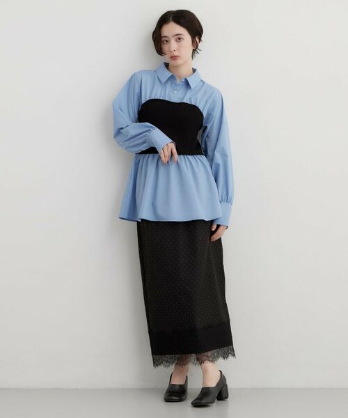 THE SHOP TK / ザ ショップ ティーケー シャツ・ブラウス | 1枚でレイヤードスタイルが完成 ビスチェドッキングシャツ | 詳細11