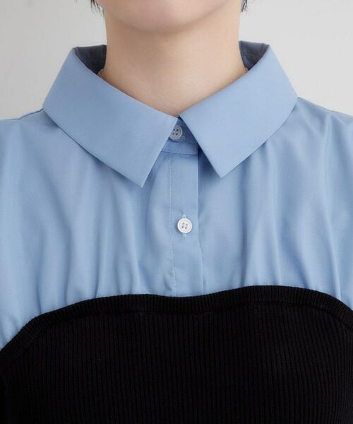 THE SHOP TK / ザ ショップ ティーケー シャツ・ブラウス | 1枚でレイヤードスタイルが完成 ビスチェドッキングシャツ | 詳細16
