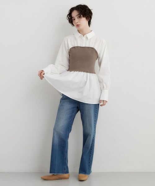 THE SHOP TK / ザ ショップ ティーケー シャツ・ブラウス | 1枚でレイヤードスタイルが完成 ビスチェドッキングシャツ | 詳細3