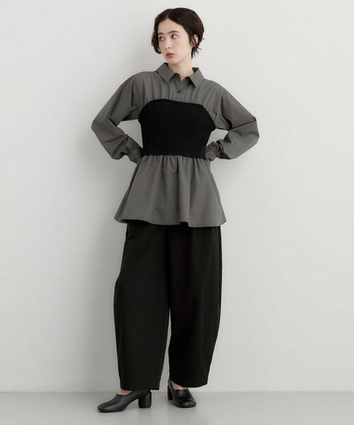 THE SHOP TK / ザ ショップ ティーケー シャツ・ブラウス | 1枚でレイヤードスタイルが完成 ビスチェドッキングシャツ | 詳細7