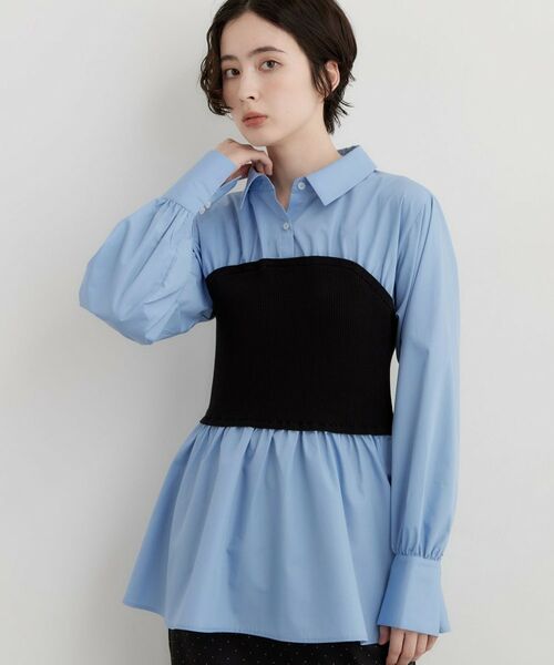 THE SHOP TK / ザ ショップ ティーケー シャツ・ブラウス | 1枚でレイヤードスタイルが完成 ビスチェドッキングシャツ | 詳細9
