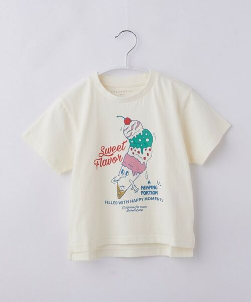 THE SHOP TK / ザ ショップ ティーケー Tシャツ | 【110-160】アソートプリントTシャツ 半袖(アイボリー(004))