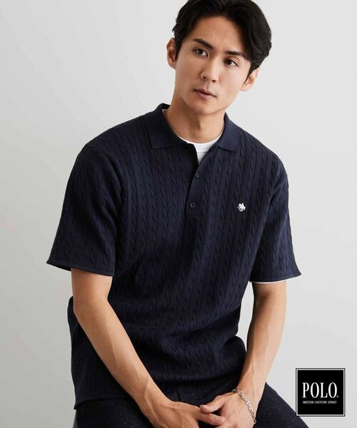 THE SHOP TK / ザ ショップ ティーケー ニット・セーター | POLO BCS/ケーブルニットポロ | 詳細1