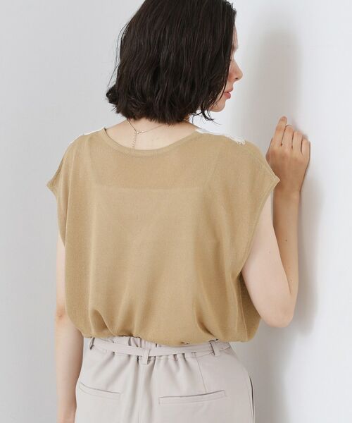THE SHOP TK / ザ ショップ ティーケー ニット・セーター | ほんのりきらめく レース切り替え スパークシアーニット | 詳細10
