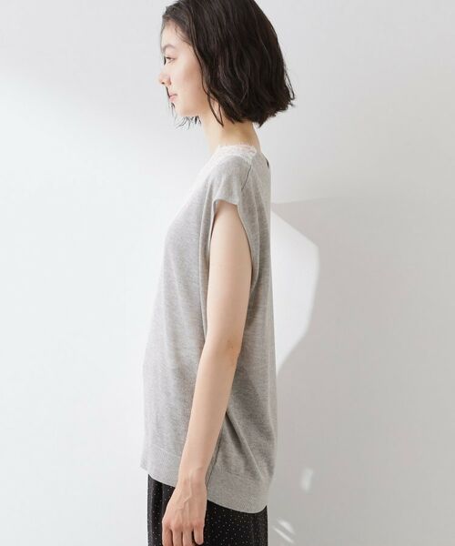 THE SHOP TK / ザ ショップ ティーケー ニット・セーター | ほんのりきらめく レース切り替え スパークシアーニット | 詳細14