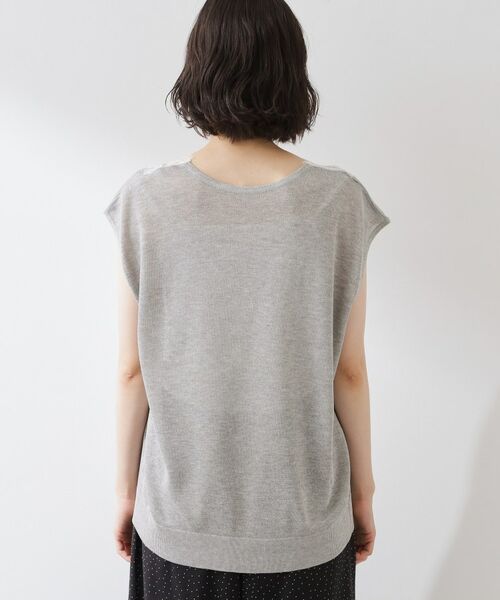 THE SHOP TK / ザ ショップ ティーケー ニット・セーター | ほんのりきらめく レース切り替え スパークシアーニット | 詳細15