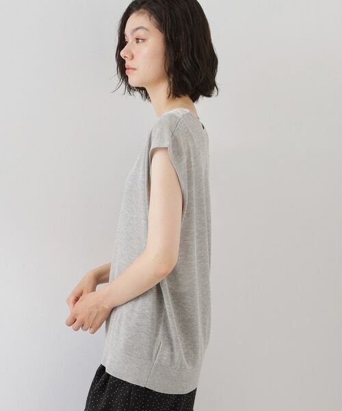 THE SHOP TK / ザ ショップ ティーケー ニット・セーター | ほんのりきらめく レース切り替え スパークシアーニット | 詳細2