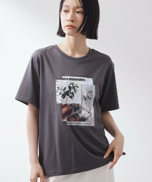 THE SHOP TK / ザ ショップ ティーケー Tシャツ | 【ひんやり/吸水速乾】プリントアソートTシャツ（スミクロ(418)）