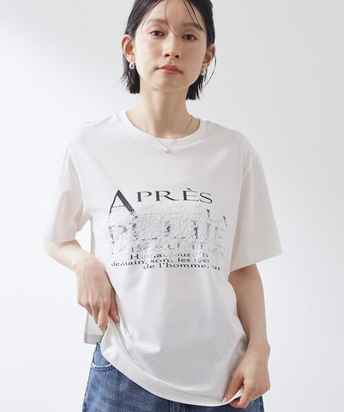 THE SHOP TK / ザ ショップ ティーケー Tシャツ | 【ひんやり/吸水速乾】ロゴレースカバーリングTシャツ(オフホワイト(003))
