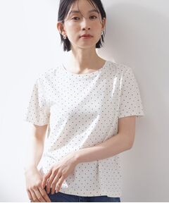 THE SHOP TK / ザ ショップ ティーケー Tシャツ | 大人にちょうどいい チャーム付きドット柄Tシャツ