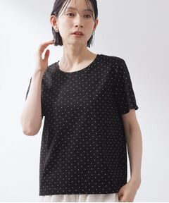 THE SHOP TK / ザ ショップ ティーケー Tシャツ | 大人にちょうどいい チャーム付きドット柄Tシャツ