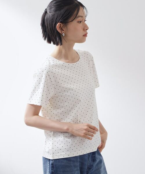 THE SHOP TK / ザ ショップ ティーケー Tシャツ | 大人にちょうどいい チャーム付きドット柄Tシャツ | 詳細2