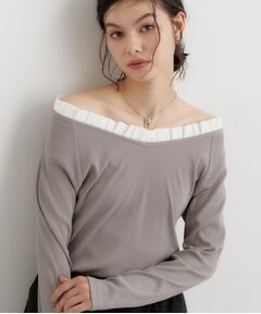 THE SHOP TK / ザ ショップ ティーケー カットソー | フリル襟 リブカットソー