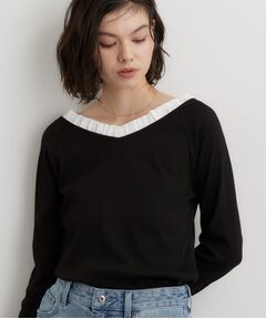 THE SHOP TK / ザ ショップ ティーケー カットソー | フリル襟 リブカットソー
