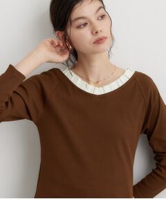 THE SHOP TK / ザ ショップ ティーケー カットソー | フリル襟 リブカットソー