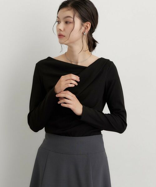 THE SHOP TK / ザ ショップ ティーケー カットソー | ドレープネック リブカットソー | 詳細5