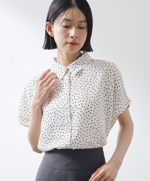 THE SHOP TK / ザ ショップ ティーケー シャツ・ブラウス | 大人のためのドット柄 シャツ襟ブラウス | 詳細1