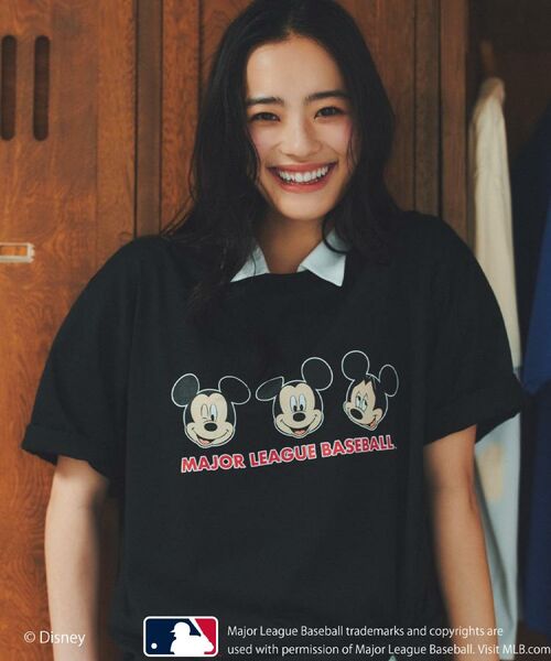 THE SHOP TK / ザ ショップ ティーケー Tシャツ | 【Disney】【MLB】スペシャルデザイン半袖Tシャツ(ブラック(019))
