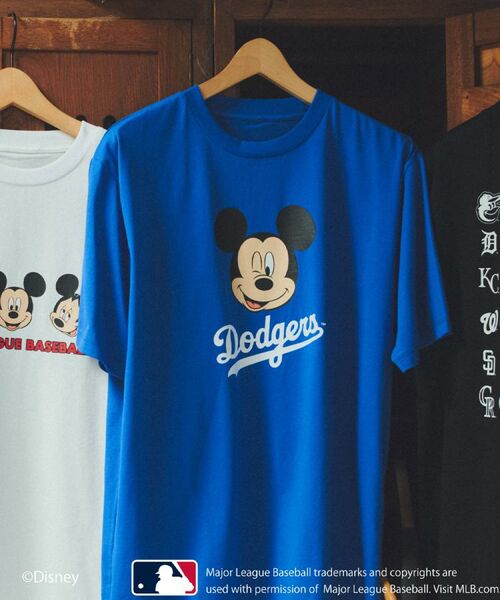 THE SHOP TK / ザ ショップ ティーケー Tシャツ | 【Disney】【MLB】スペシャルデザイン半袖Tシャツ(ブルー(093))