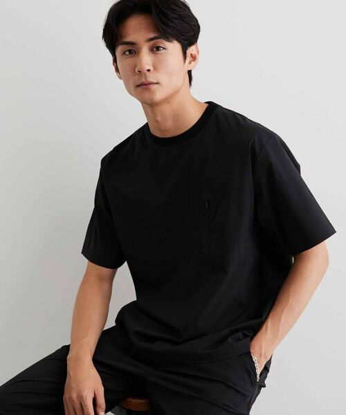 THE SHOP TK / ザ ショップ ティーケー Tシャツ | 【ストレッチ／洗濯機OK／セットアップ可】ナイロンフハク半袖Tシャツ | 詳細1