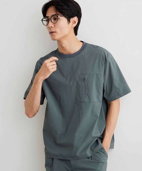 THE SHOP TK / ザ ショップ ティーケー Tシャツ | 【ストレッチ／洗濯機OK／セットアップ可】ナイロンフハク半袖Tシャツ | 詳細6
