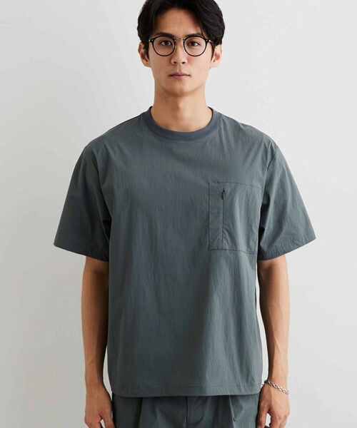 THE SHOP TK / ザ ショップ ティーケー Tシャツ | 【ストレッチ／洗濯機OK／セットアップ可】ナイロンフハク半袖Tシャツ | 詳細9
