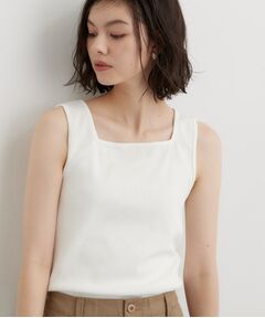 THE SHOP TK / ザ ショップ ティーケー キャミソール・チューブトップ | 【前後2WAY】スクエアリブタンクトップ